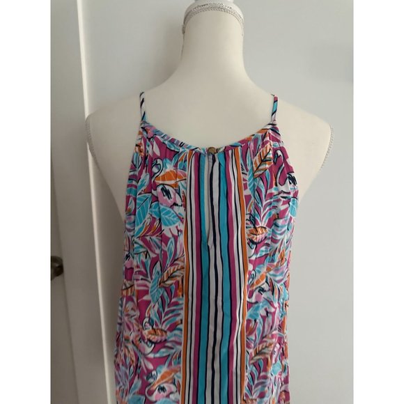 CROWN & IVY Flamingo Tropical Print Tank Top Size Small - Picture 2 of 7